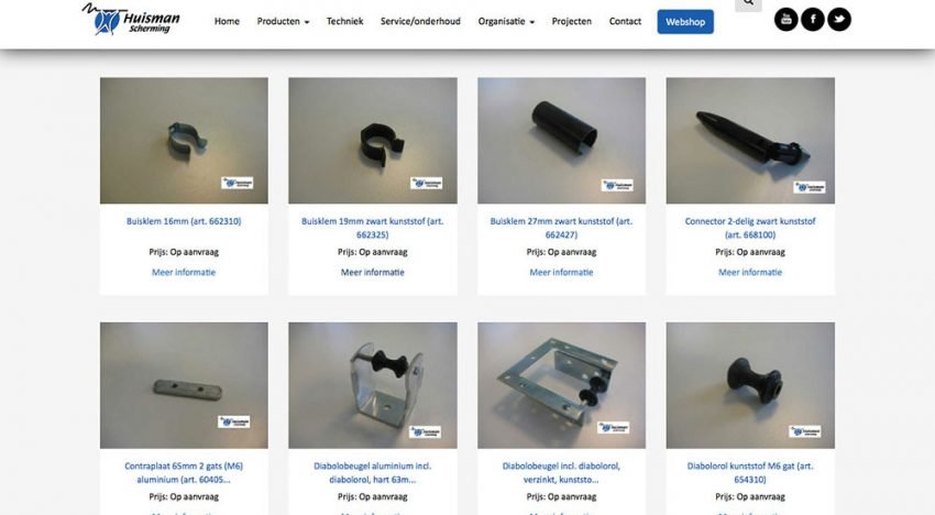 Huisman Scherming opent webshop voor schermproducten
