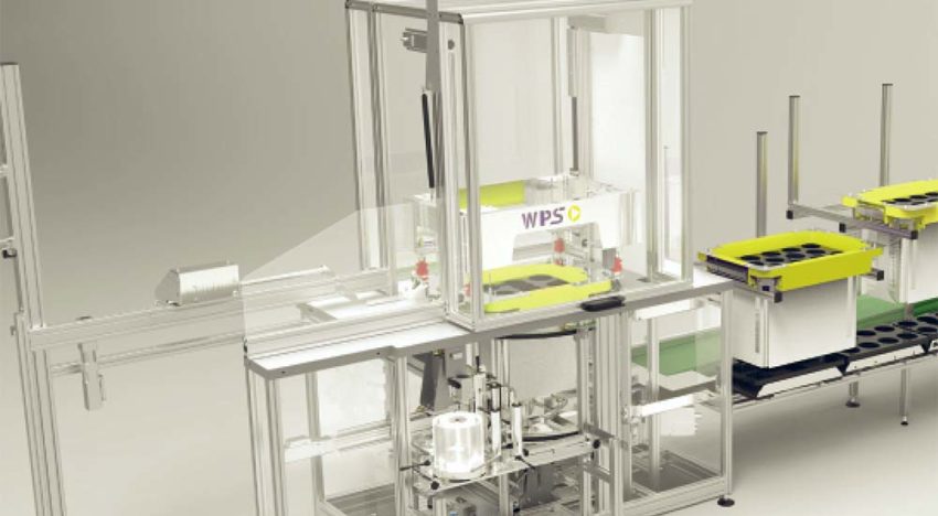 Automatische inpaklijn voor potplanten Automatische inpaklijn voor potplanten